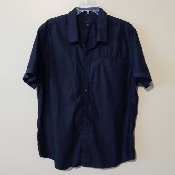 2/$10 Structure Button-Down Shirt 90s Black XXL - Picture 1 of 4